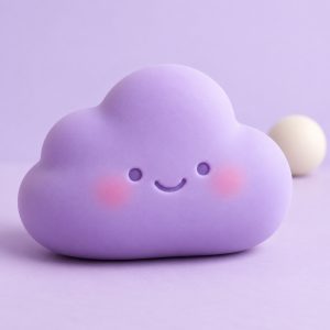 Illustrative lavender cloud squishy concept