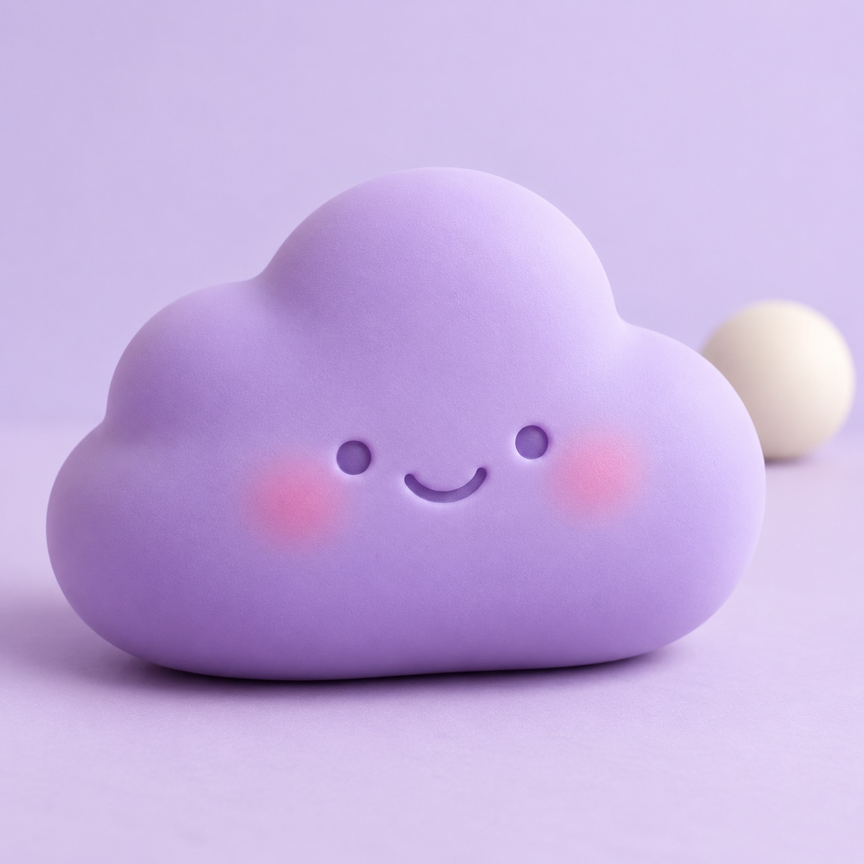 Illustrative lavender cloud squishy concept